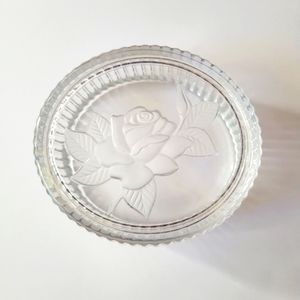 CRYSTAL ROSE trinket, jewelry, candy, potpourri dish